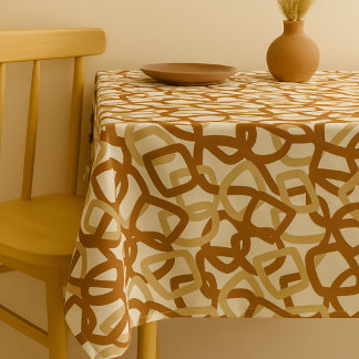 Toalha De Mesa Quadrado Tangle Burnt Sienna Cream