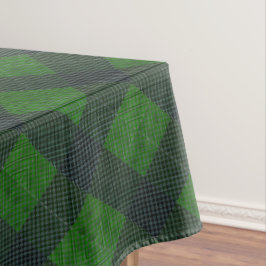Toalha De Mesa Quadrados inclinados a preto e verde ou estilo de