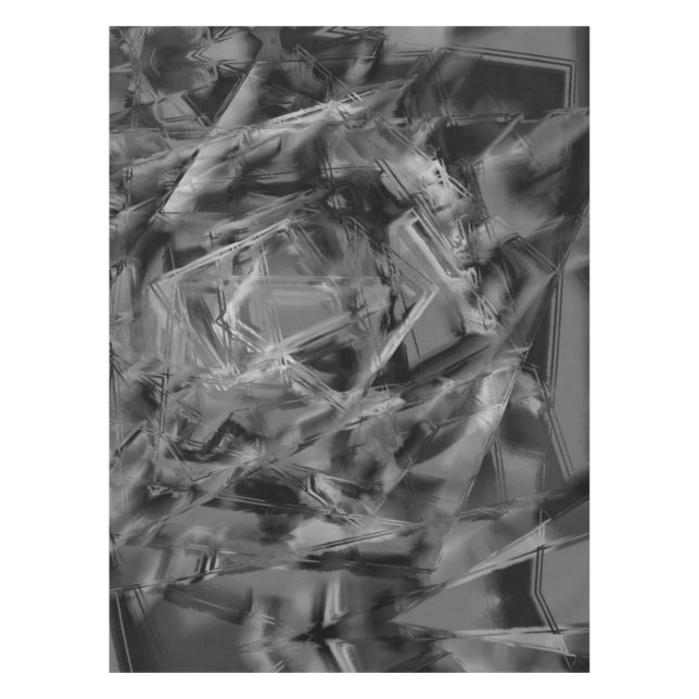 Toalha De Mesa Quadrados manchados de cinza preta, 'pinceladas er (Frente)