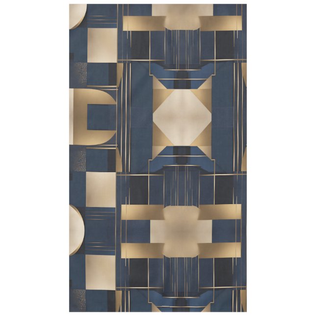 Toalha De Mesa Quadrados na arte azul AI (Frente)