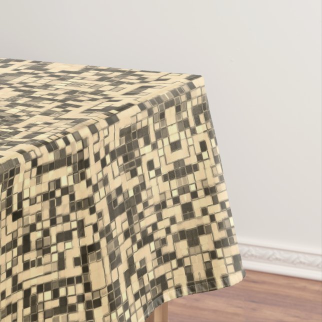 Toalha De Mesa Quadrados ou azulejos pequenos desfocados, caquis  (Posição Original)