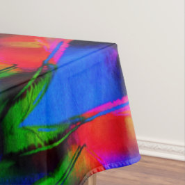 Toalha De Mesa Quadrados torcidos com "pinceladas" verdes e color