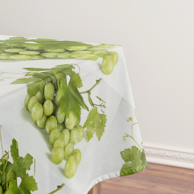Toalha de Mesa Quadriculada com Uvas Verdes (Posição Original)