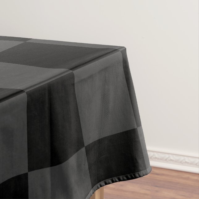 Toalha De Mesa Quadro de verificação preto clássico e Enfumaçado  (Posição Original)