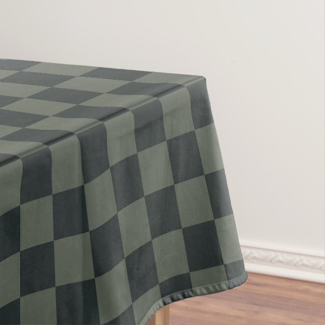 Toalha De Mesa Quadro de Verificação Verde Escuro (Posição Original)