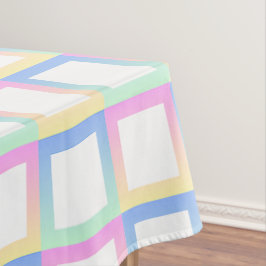 Toalha De Mesa Quadros de Padrões de Gradiente Simétricos Brancos