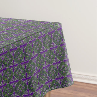 Toalha De Mesa Quatrefoils cruza o verde e o roxo