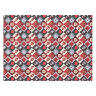 Toalha De Mesa Quilete de Patchwork de Natal Gingham Whimsical