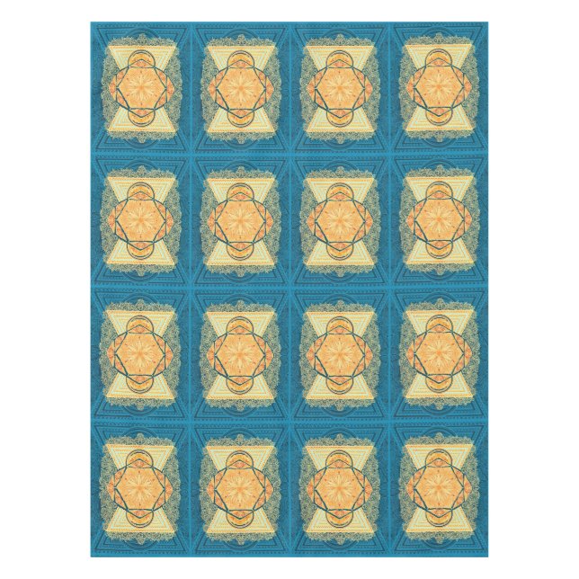 Toalha De Mesa Radiante e sagrada Geometria Mandala (Frente)