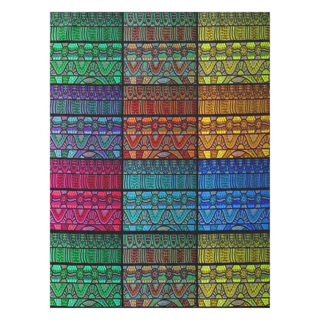 Toalha De Mesa Rainbow Journey Aboriginal Art Tablecloth (Frente)