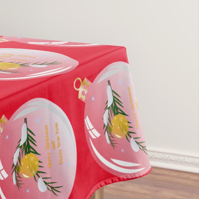 Toalha De Mesa Ramificação de Natal decorada em bauble (Posição Original)