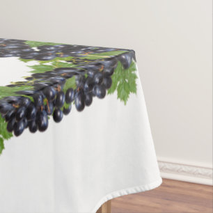 Toalha De Mesa Ramos de Uvas Tintas para Vinho sobre Branco