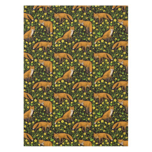 Toalha De Mesa Raposas e ampolas em preto