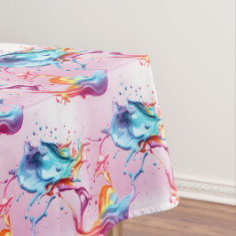 Toalha De Mesa Rascunho de Tinta do Arco-Íris