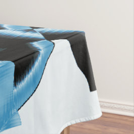 Toalha De Mesa Raspas ou fitas azuis e pretas destruídas