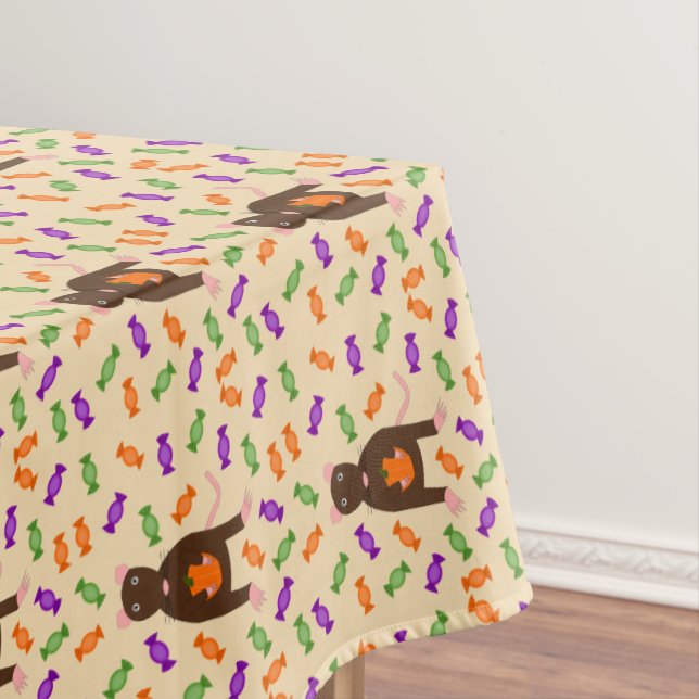 Toalha De Mesa Rato de Halloween e Abóbora (Posição Original)