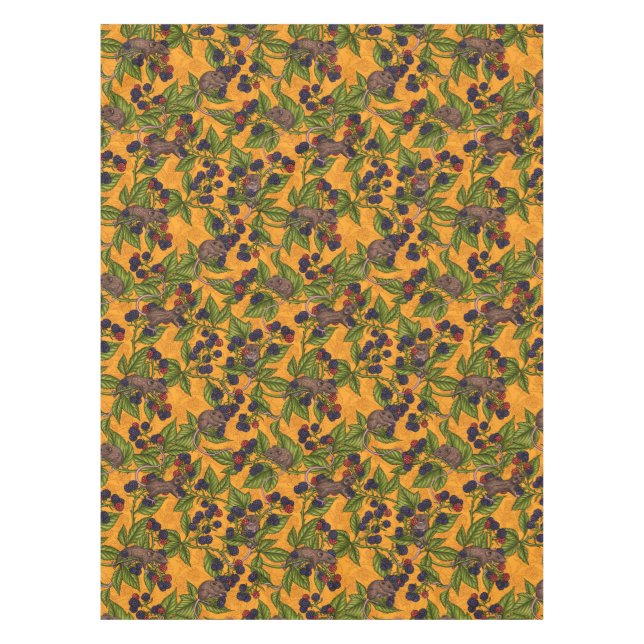 Toalha De Mesa Ratos e amoras amarelas (Frente)