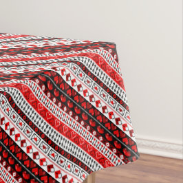 Toalha De Mesa Red 8 Bit Love Hearts