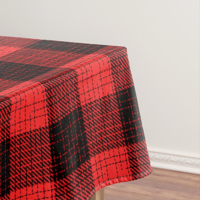 Toalha De Mesa  Red Black Crosshatch Buffalo Check (Posição Original)