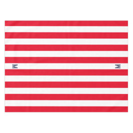 Toalha De Mesa Red Cabana Stripe & Personalizado Monograma de Mar