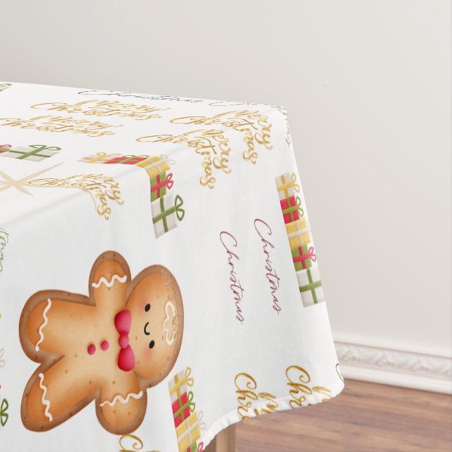 Toalha De Mesa red Christmas  happy day and Christmas (Posição Original)