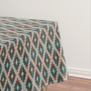 Toalha De Mesa Red Dark Brown Teal Blue Arte Nativa