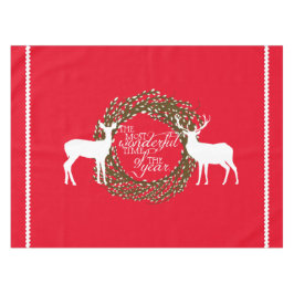 Toalha De Mesa Red Deer Muito Maravilhosa Time Wreath Tablecloth