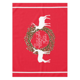 Toalha De Mesa Red Deer Muito Maravilhosa Time Wreath Tablecloth