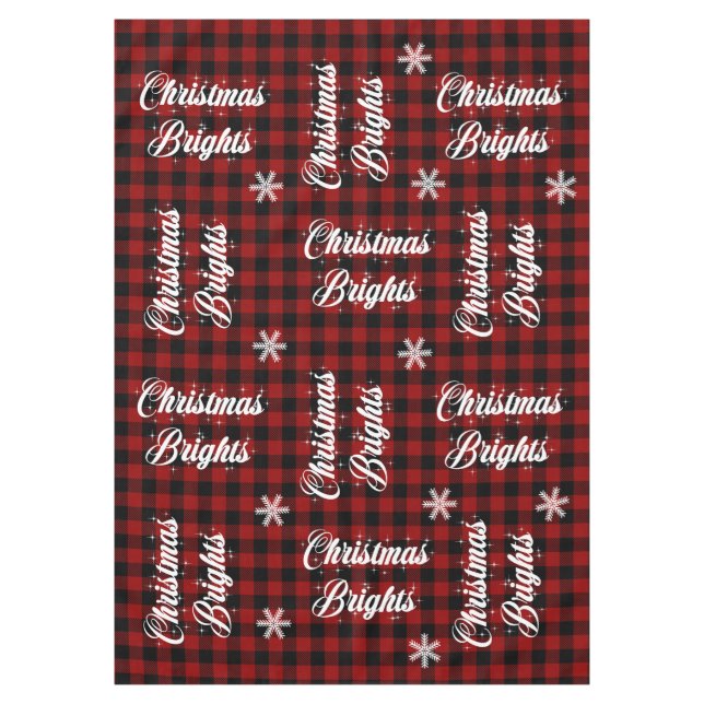 Toalha De Mesa Red e Black Tartan Snowflake Brights T (Frente)