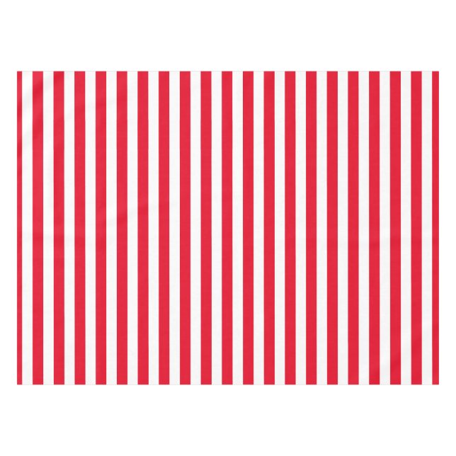 Toalha De Mesa Red e White Stripes Clássicas (Frente (Horizontal))