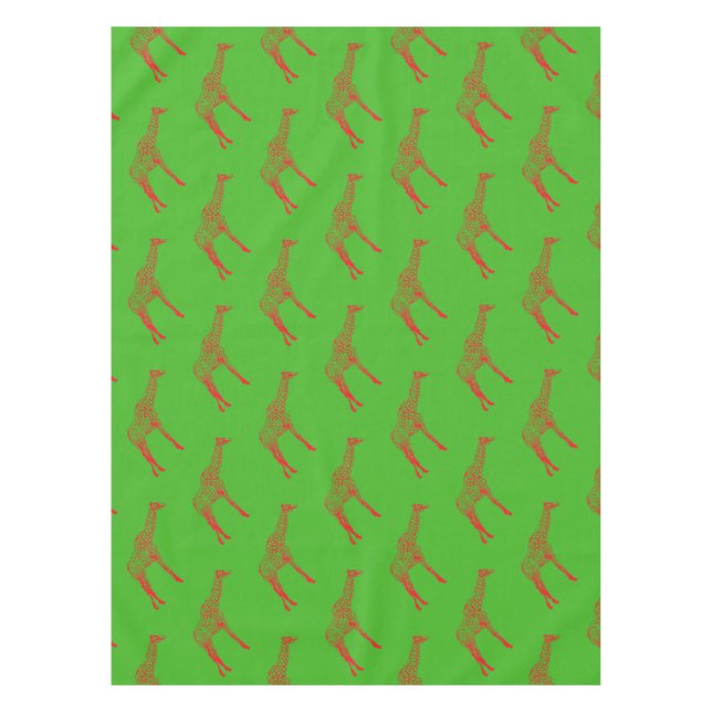 Toalha De Mesa Red Giraffe Stencil (Frente)