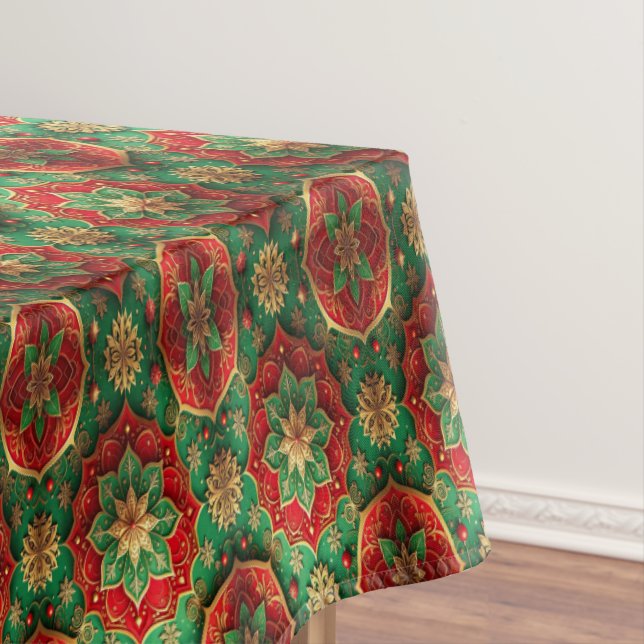 Toalha De Mesa Red Green Decorative Holiday Tablecloth (Posição Original)