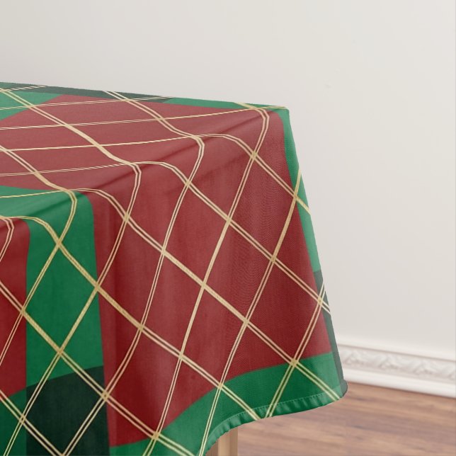 Toalha De Mesa Red Green Plaid Christmas  (Posição Original)