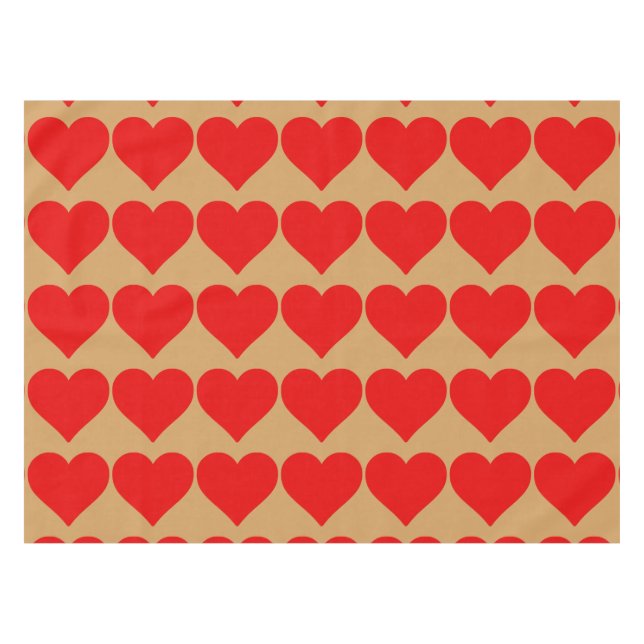 Toalha De Mesa Red Heart Shape Love Classic Simple Minimalism (Frente (Horizontal))