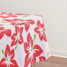 Toalha De Mesa Red Hibiscus, Flores Vermelhas, Padrão De Flores