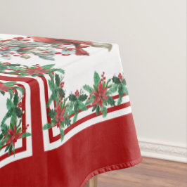 Toalha De Mesa Red Mockingbird Poinsettia Fronteiras Vermelhas