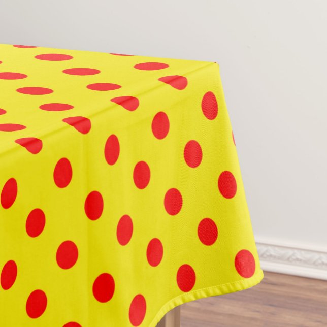 Toalha De Mesa Red On Yellow Polka Dots Pattern Design  (Criador carregado)