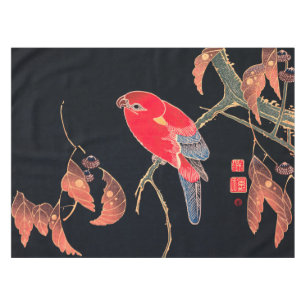 Toalha De Mesa Red Parrot Vintage Bird Japonês Impressão