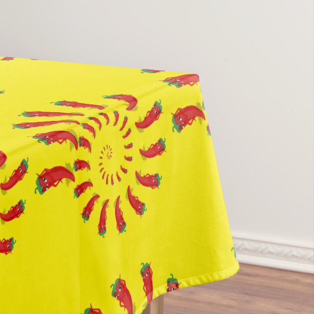Toalha De Mesa Red Pepper Diva Spiral Amarelo (Posição Original)