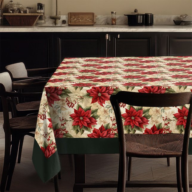 Toalha De Mesa Red Poinsettia Tablecloth Classic Holiday Decor (Red Poinsettia Tablecloth Classic Holiday Decor)