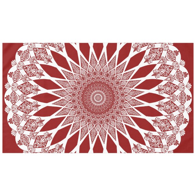 Toalha De Mesa Red Raspberry Tristyns Mandala (Frente (Horizontal))