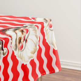 Toalha De Mesa Red Retro Santa Claus Ric Natal