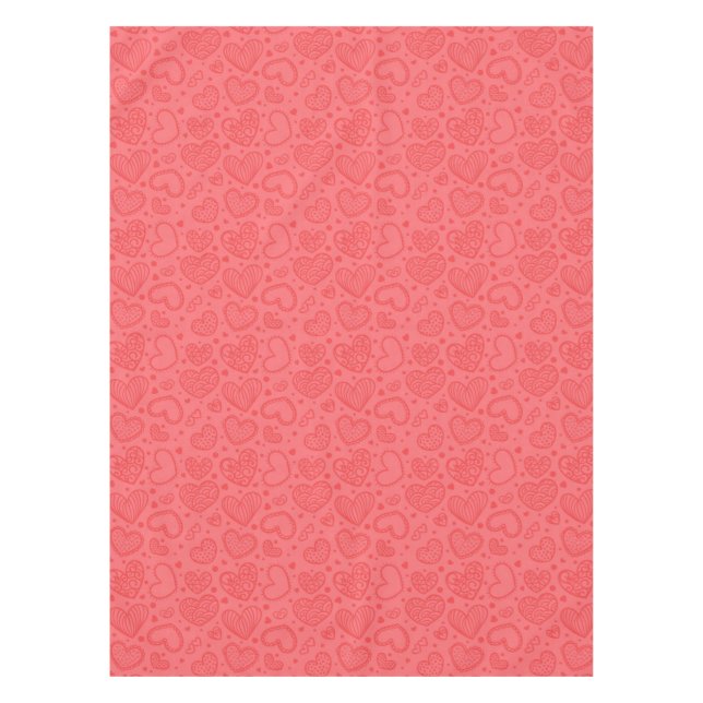 Toalha De Mesa Red Tablecloth with Hearts (Frente)