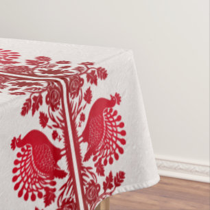 Toalha De Mesa Red Thankanding Turkey Floral Tablecloth