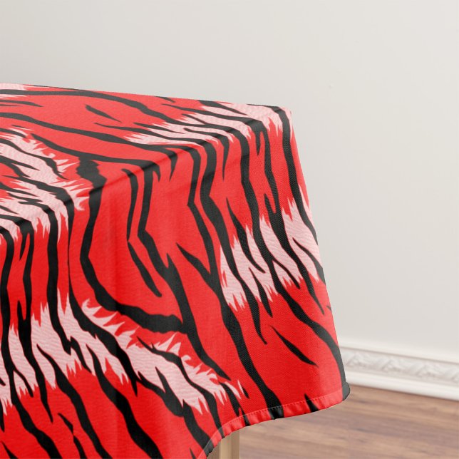 Toalha De Mesa Red Tiger Animal Skin Pattern Design  (Criador carregado)