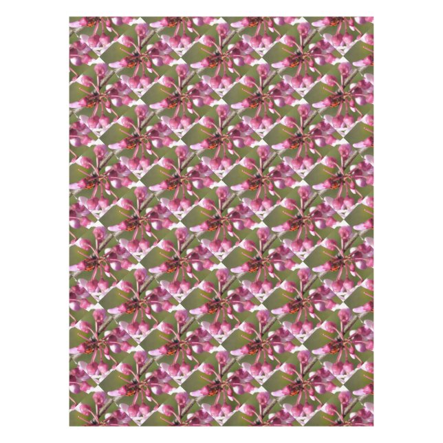 Toalha De Mesa Redbud florescente com Ladybug (Frente)
