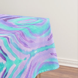 Toalha De Mesa Redemoinho roxo de turquesa da aguarela do