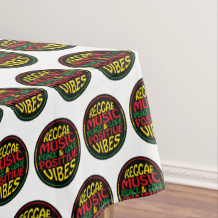 Toalha De Mesa Reggae Music com afirmações e citações positiv