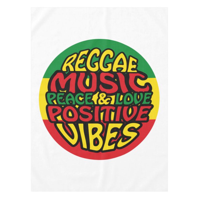 Toalha De Mesa Reggae Music com afirmações positivas (Frente)