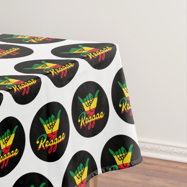 Toalha De Mesa Reggae Shaka Hands with reggae colors (Posição Original)